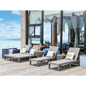 Meilleures ventes de meubles de jardin en résine plastique écologiques et modernes, chaise longue tout temps, chaises longues de piscine extérieures - Product Image 1