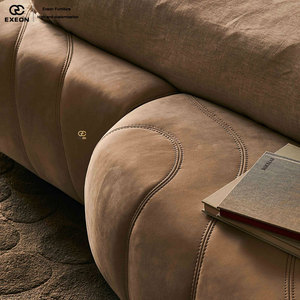 Cama Doble de Lujo con Diseño Italiano Clásico 2026, de Cuero de Alta Calidad, con Cabecera Ancha, para Dormitorio de Villa, Muebles Sencillos para Recámara - Product Image 2