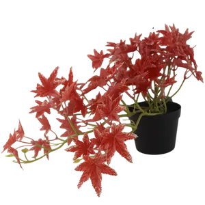 Senmasine Outdoor Indoor Artificial Red Maple Leaves Real Touch Small Faux Plants In Pot For Home Desk Office Decoration