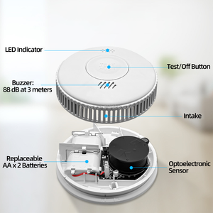 גלאי עשן לרכב עם אזעקת אש וסוללה, גלאי עשן סיגריות עם סוללה ל-10 שנים - Product Image 3
