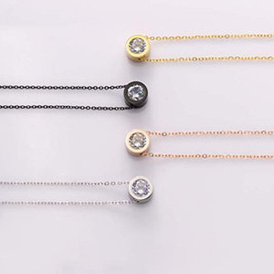 Stella e Tik Tok mini singola collana in acciaio al titanio popolare femminile 18K accessori pendenti per clavicola collare a catena - Product Image 3