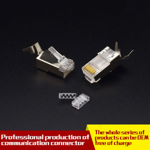 Cat7 8P8C RJ45 <span class=keywords><strong>c</strong></span>ắm che chắn FTP mạ Vàng tải thanh nối ba dĩa thiết bị đầu cuối Mạng ứng dụng trắng PC cho mạng - Product Image 5