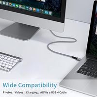 SYONG 240W USB4 Cable 40GBps Transmisión de datos 8K 60Hz HD Extensión para Thunderbolt 4 MAC Super Fast 240W PD Computadoras de carga