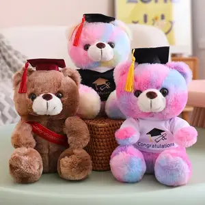 Nuovo cappello da dottore tinto da 23cm regalo di laurea della macchina per la laurea della bambola dell'orso di laurea