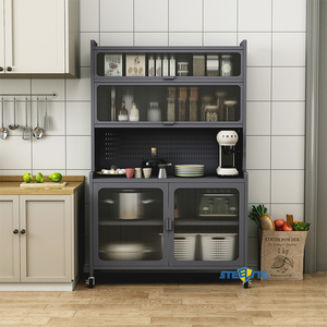 Gabinete de <span class=keywords><strong>vajilla</strong></span> minimalista moderno con marco de acero, precio al por mayor, muebles de restaurante, solución de almacenamiento de <span class=keywords><strong>vajilla</strong></span> de cocina - Product Image 4