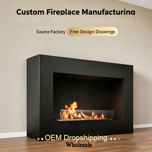 Chimenea de <span class=keywords><strong>Alcohol</strong></span> de Bioetanol con Vista Panorámica Abierta, Personalizada de Fábrica, Quemador Atomizador 3D con Fuego Real, Vidrio a Prueba de Explosiones, Montada en Pared - Product Image 1