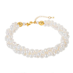 <b>pearl</b> <b>bracelet</b> 3 rows twisted with round <b>pearls</b> - Product Image 4