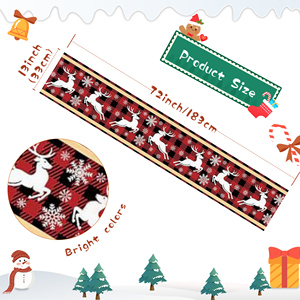 Chemin de <span class=keywords><strong>table</strong></span> de Noël personnalisé, <span class=keywords><strong>nappe</strong></span> de fête de Noël, décoration de Noël, tissu en toile pour <span class=keywords><strong>table</strong></span> à manger à domicile, 33x183cm - Product Image 4