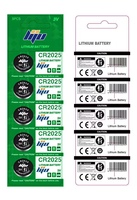 Piles bouton au lithium CR2025 3V pour montres, télécommandes, électronique grand public, jouets, 180 mAh, certifiées CE/RoHS, lot de 5