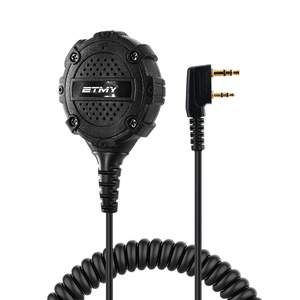 Micrófono de hombro resistente ETMY ET-MH500 ligero de 2 pines para walkie-talkies Baofeng UV-5R UV-32 TK2000 NX-3320 - Product Image 1