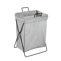 Vente en gros de panier à linge en tissu à 1 section de style basique en métal robuste avec fonction imperméable pour trier les vêtements sales pour le linge
