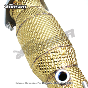 ท่อดาวน์ไปป์แบบกำหนดเอง High Flow Catted ขนาด 1.5 มม. สำหรับ Chevrolet CORVETTE C8 Z06 6.2L ปี 2019-2023 ยี่ห้อ BOSKA ผลิตจากสแตนเลส รับประกัน 3 ปี - Product Image 2