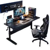 Home Desktop E-Sports Set Bureau d'ordinateur relevable et chaise pour Live Gaming Anchor Workbench
