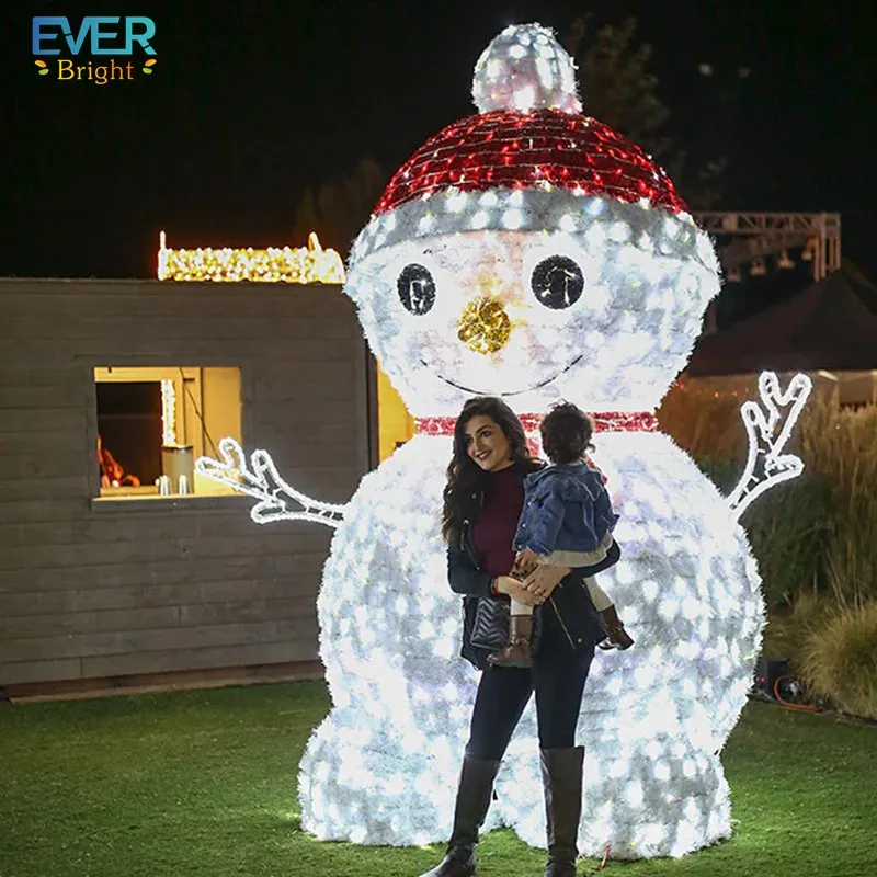 Kerst Buiten Tuin Decoraties Plastic Verlichte Kerstman Sneeuwpop Motief Licht