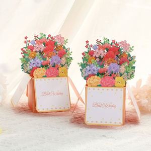 Boîte à fleurs en papier découpé 3D, carte pop-up avec enveloppe - Product Image 2