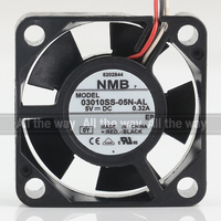 Ventilateur de refroidissement NMB 12V 24V 48V DC 5V 0.32A AC EC 3010 30X30X10MM 3CM Mini à double roulement à billes, convertisseur trois fils 03010SS-05N-AL
