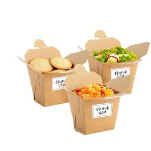 Kotak khusus untuk pergi Restoran mengambil kertas kraft kotak kemasan makanan dengan jendela transparan