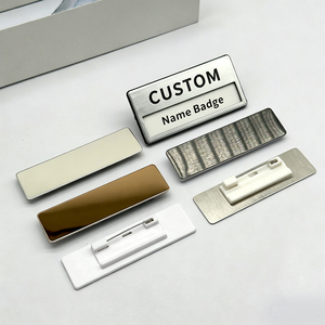 Customized Hotel Name <b>Badge</b> <b>Pin</b> Blank Metal Resin Logo Custom Stainless Steel Laser Name Tag, Rectangular Staff Name Tag - Product Image 3