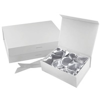 Custom Logo Magnet Rigid Box Packing Ready to Ship Personal Large Black Luxury Ribbon Paper Box With Magnetic Closure Gift Box