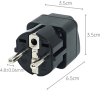 Adaptateur de prise US vers EU Prise de conversion de convertisseur de voyage américain vers européen avec deux broches rondes France, Allemagne, Corée du Sud