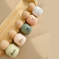 Mignon revêtement personnalisé de 30ml givré rose jaune vert rouleau de bouteille d'huile essentielle de parfum en verre sur des bouteilles avec bouchon en bois