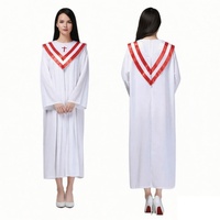 Robes de Chorale Personnalisées avec Logo Brodé et Étole en V pour Cérémonies Religieuses, Baptêmes et Officiants d'Église