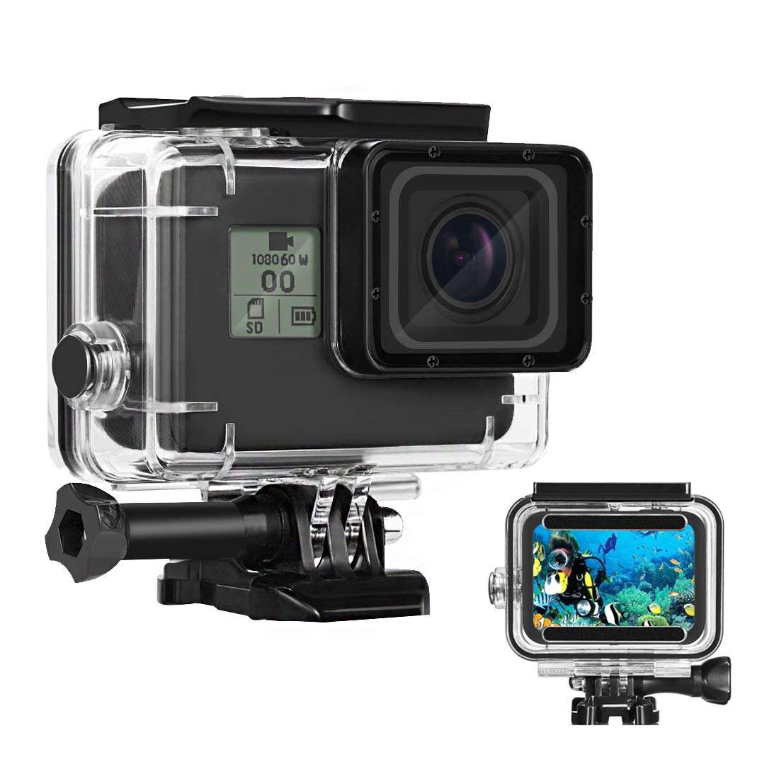 HONGDAK Underwater Standard GoPros Hero7 Waterproof Housing Case Cover Camera Accessory for Hero5/6/7 with Touch Screen