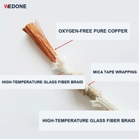 Kabel Tembaga Bebas Oksigen Berinsulasi Mika Wedone WD-03 500C Multi-Layer Glass Fiber Braided untuk Mesin Industri