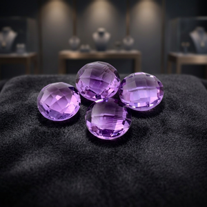 Piedra preciosa suelta de amatista natural de 6 mm, forma ovalada, color púrpura, para la fabricación de joyas. - Product Image 3