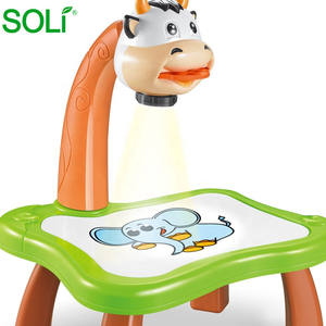 キッズラーニングパッド絵画落書きプロジェクター製図板セットおもちゃ牛かわいい動物のデザイン - Product Image 2