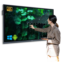 Tableau blanc intelligent 4K UHD de 65 pouces, tableau blanc AI Android 16 3576 de 86 pouces pour l'éducation, système double Windows I7 16+512G pour l'enseignement