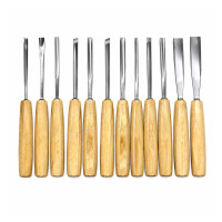 Kit professionnel de 12 ciseaux à bois pour la sculpture sur bois avec lames affûtées