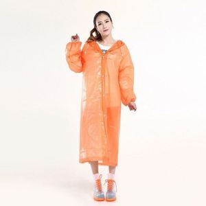 Reusable Full-Length Adult PEVA EVA Button Front <b>Raincoat</b>, Portable Travel <b>Poncho</b> for Heavy Rain - Product Image 2