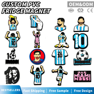 Imán de PVC para Refrigerador al por Mayor, Personajes de la Copa Mundial de Fútbol, Imán de Goma Personalizado para Refrigerador, Recuerdo - Product Image 1