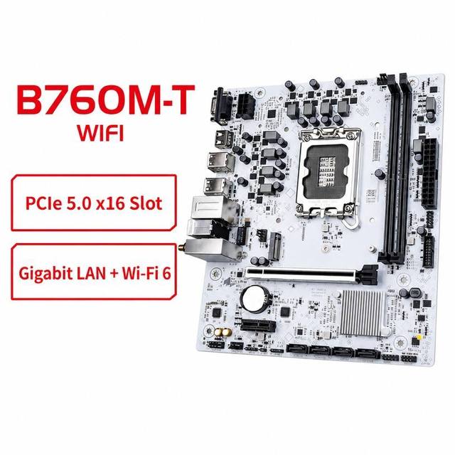 B760M-T WIFI Motherboard LGA1700 DDR4 Support 14/13/12th Gen CPU PCIe 5.0 X16 Slot WiFi 6 Gigabit LAN Micro ATX PC
