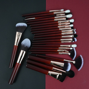 Znybeauty25 Nhà Máy Bán Buôn Trang Điểm Bàn Chải Đặt Rượu Vang Đỏ Dê Tóc Cho Khuôn Mặt Cross-Biên Giới Vụ Nổ - Product Image 3