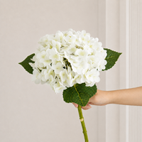 Hydrangea artificielle à toucher réel, tige unique, grande tête, réaliste, pour décoration de mariage et de maison