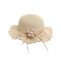 Nouveau chapeau de soleil en fourrure d'été unisexe, style floral parent-enfant, pour la plage, avec sac assorti, taille de tête 48-50 cm