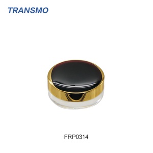 ตลับแป้งเปล่าแบบใช้แล้วทิ้ง สีทองและสีดำ รูปทรงกลม สำหรับใส่บลัชออนหรือครีมบำรุงผิวหน้า พร้อมโลโก้สั่งทำได้ - Product Image 1