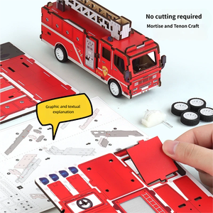 3D Stereoscopic Wooden Engineering Vehicle DIY Assembly Kit Kids Science Craft Model Ornament Educational Toy Gift Box - Product Image 5