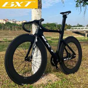 Bicicleta de Pista de Carbono BXT 700C*25C con Diseño Aerodinámico y Juego de Ruedas de Carbono de 80 mm, Bicicleta de Piñón Fijo de Una Velocidad - Product Image 5