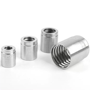 Raccord de tuyauterie hydraulique en acier inoxydable, connecteur fileté, manchon de sertissage pour joint de tuyau d'huile - Product Image 3