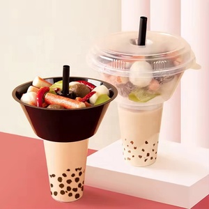 Vaso Desechable Transparente 2 en 1 de Plástico PP de 500ml 700ml con Compartimento <span class=keywords><strong>para</strong></span> Snacks, Vaso <span class=keywords><strong>para</strong></span> Comida Caliente de 500ml 700ml <span class=keywords><strong>para</strong></span> Llevar o Fiestas - Product Image 5