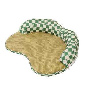 Round Cat <b>Bed</b> Green Checkered Cooling Mat Memory Foam Summer Pet Cushion for Cats Breathable Washable Four Seasons Use - Product Image 5