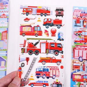 Feuilles d'autocollants 3D personnalisés en mousse pour train, bus, voiture de <span class=keywords><strong>taxi</strong></span>, camion de pompiers, décalcomanies amovibles en vinyle gonflées pour enfants pour garçons - Product Image 6
