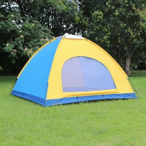 Carpa de Camping de Verano para 3-4 Personas, Una Habitación, Impermeable, Resistente al Sol, Tela Plateada 170T, 200X200x135cm, Diseño Diagonal - Product Image 4