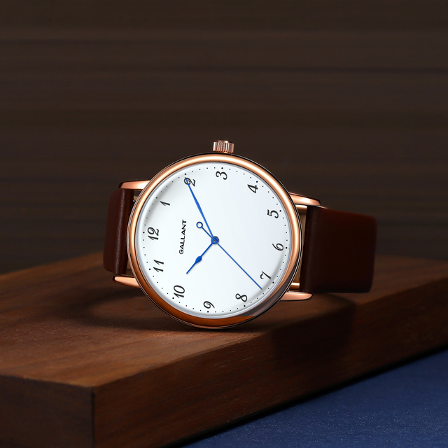 2025 New Ultra-thin Fashion Mature Style Coin Edge Case Luxury Men's Watch Retail Rose Gold