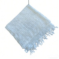 Fournisseur d'usine, tissu d'Ihram en polyester pour hommes, pèlerinage, séchage rapide, écologique, serviette à carreaux douce, logo Umrah, haute qualité