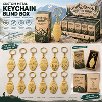 Porte-clés en métal personnalisé, boîte mystère, ensemble de porte-clés souvenirs, OEM ODM, porte-clés en alliage de zinc gravé avec emballage personnalisé