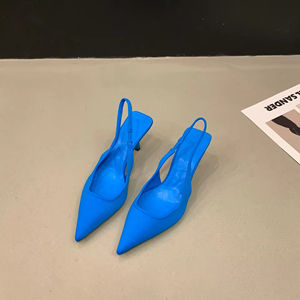 Zapatos de tacón bajo y alto para mujer, con cordones, antideslizantes, de punta, estilo sexy, florales, formales, para banquetes, de verano - Product Image 5